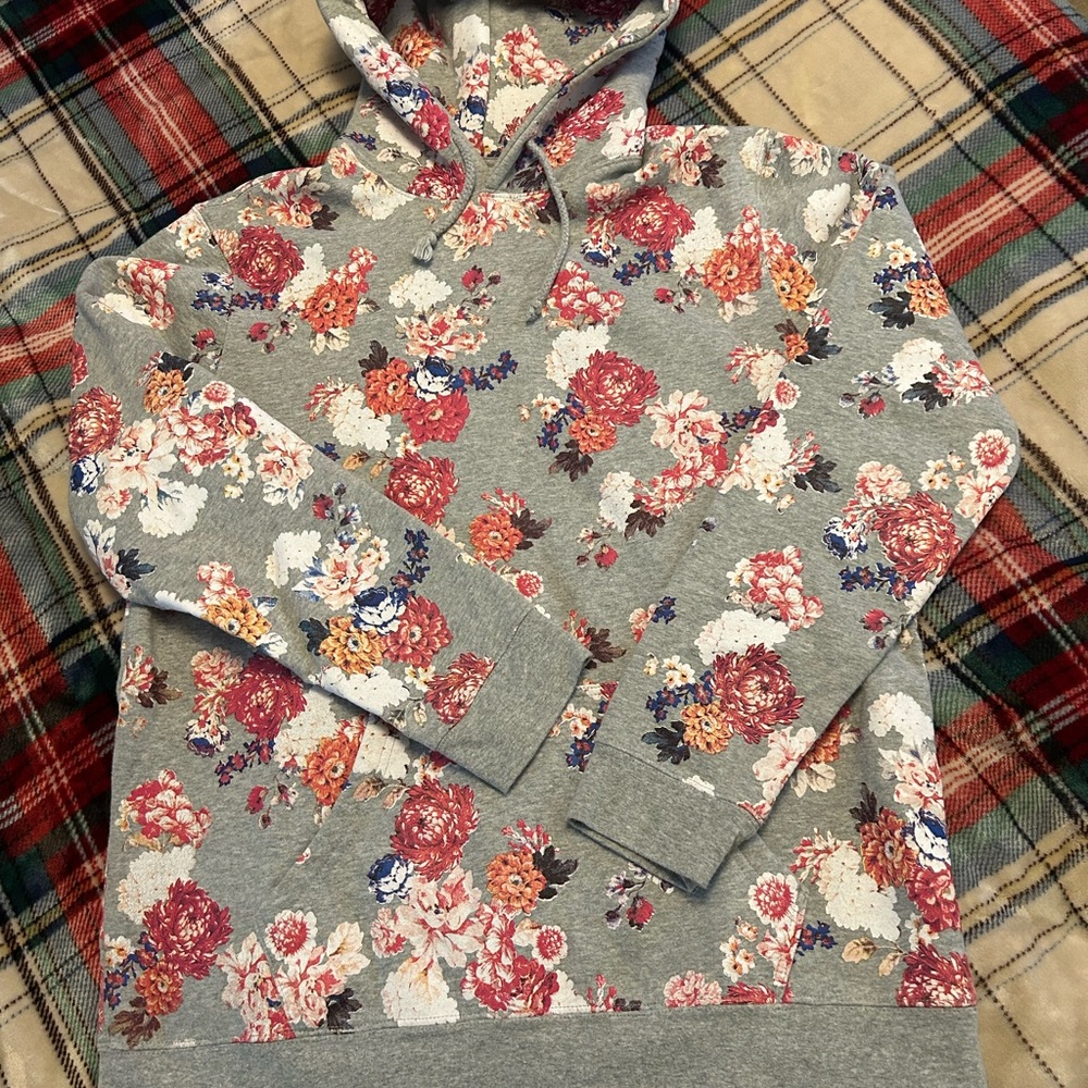 PacSun Floral Gray Hoodie